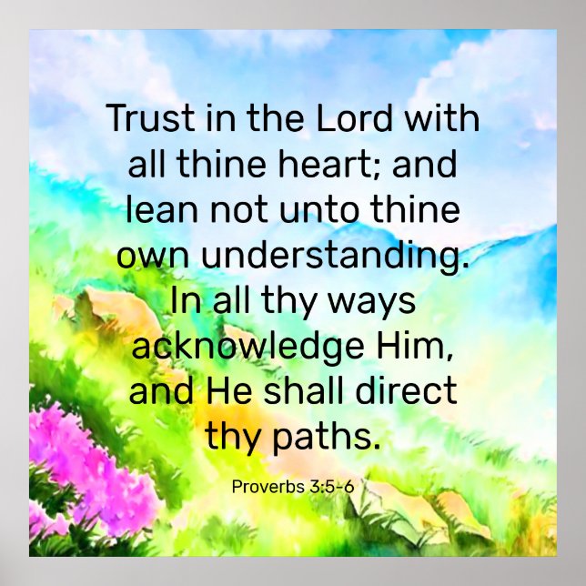 Proverbs 3:5-6   poster (Front)