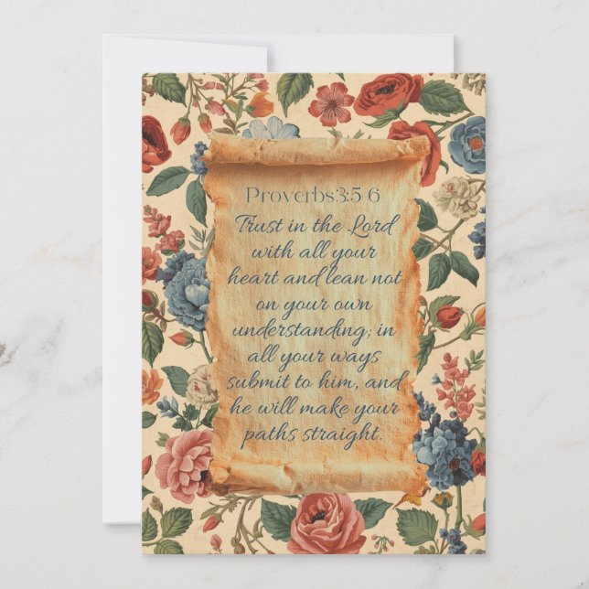 Proverbs 3:5–6 Trust in the Lord Bible Verse  Invitation (Front)