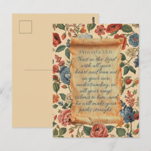 Proverbs 3:5–6 Trust in the Lord Bible Verse Postcard