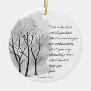 Proverbs 3:5-6 Trust in the Lord Ceramic Ornament