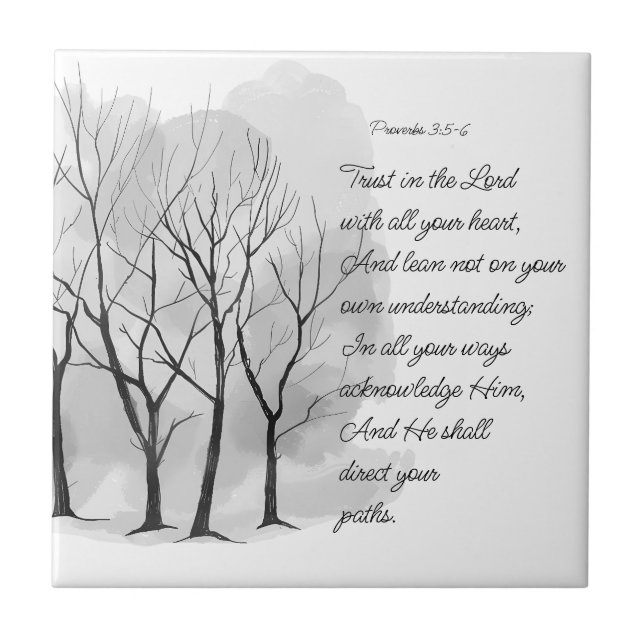 Proverbs 3:5-6 Trust in the Lord Ceramic Tile (Front)