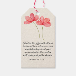 Proverbs 3:5–6 Trust in the Lord Pink Floral Gift Tags