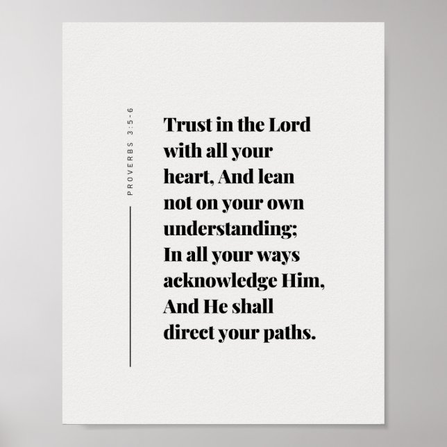 Proverbs 3:5-6 Trust in the Lord Poster (Front)