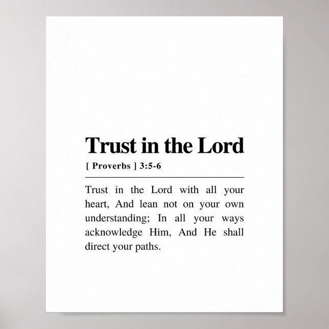 Proverbs 3:5-6 Trust in the Lord Poster (Front)
