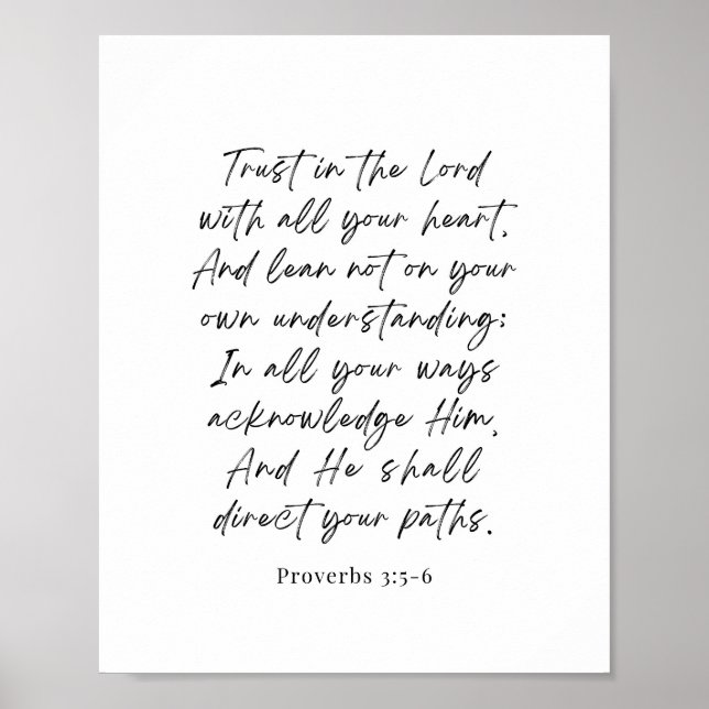 Proverbs 3:5-6 Trust in the Lord Poster (Front)