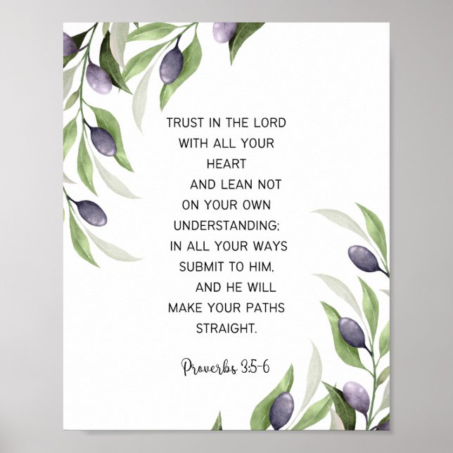 Proverbs 3:5-6 Trust in the Lord Poster (Front)