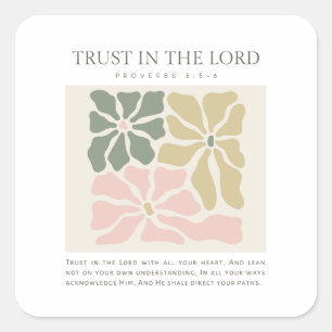Proverbs 3:5-6 Trust in the Lord Square Sticker