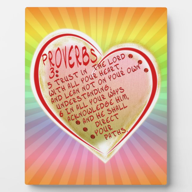 PROVERBS 3:5-6 TRUST IN THE LORD W ALL YOUR HEART PLAQUE (Front)