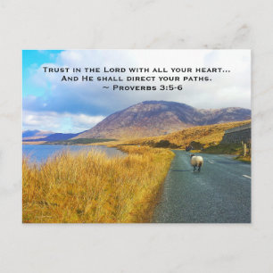 Proverbs 3:5-6 Trust the Lord, Beautiful Ireland Postcard
