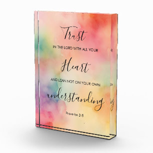 Proverbs 3:5 Bible Verse Acrylic Photo Block
