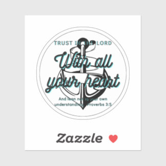 Proverbs 3:5 Bible Verse Faith-Base Anchor Sticker