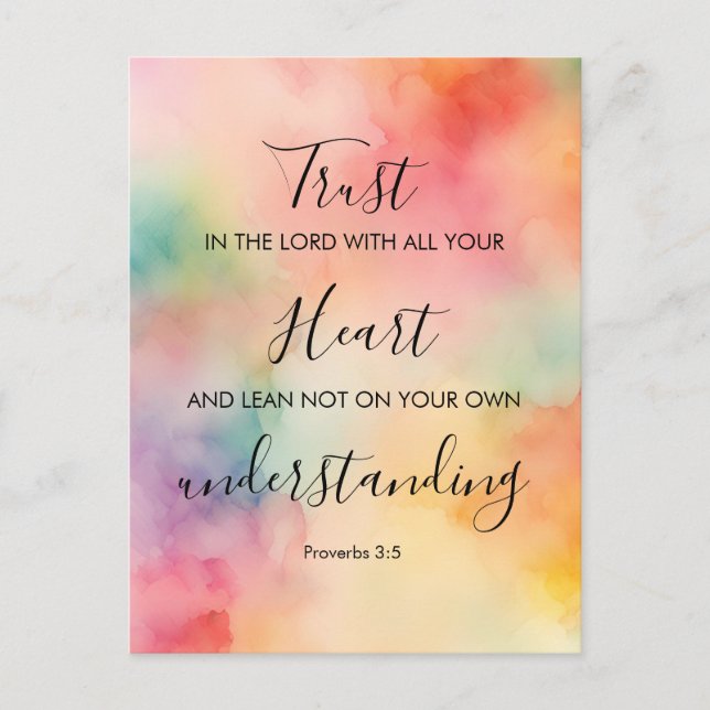 Proverbs 3:5 Bible Verse Memory Card (Front)