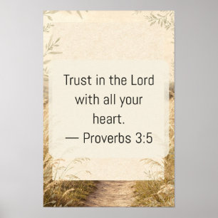 Proverbs 3 5 Christian Faith Text Art Art Print