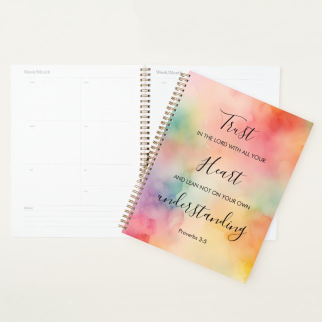 Proverbs 3:5 Christian Watercolor Design Planner (Display)
