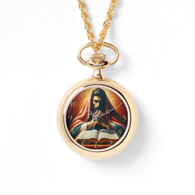 Proverbs 3:5 holy bible with hands  watch (Front)