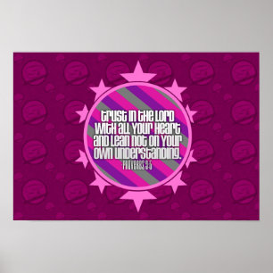 Proverbs 3:5 (Pink) Poster