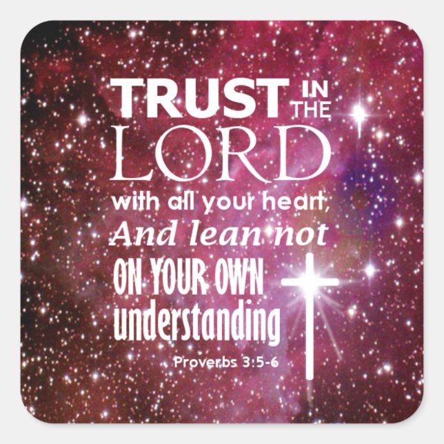 Proverbs 3:5 square sticker (Front)