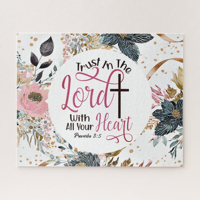 Proverbs 3:5 Trust in the Lord Bible Verse Jigsaw Puzzle (Horizontal)