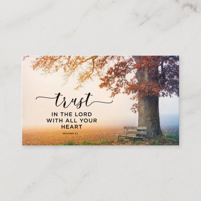 Proverbs 3:5 Trust in the Lord with all Your Heart Business Card (Front)