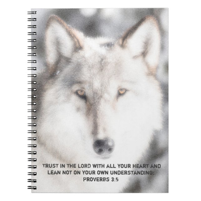 Proverbs 3:5 Wolf Notebook (Front)