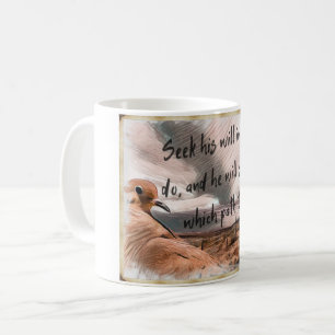Proverbs 3:6 Bible Verse With Dove Coffee Mug