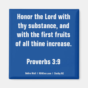 Proverbs 3:9 Bible Verse magnet