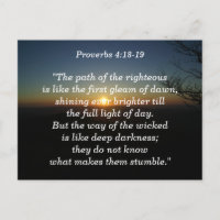 Proverbs 4:18-19 Scripture Memory Card