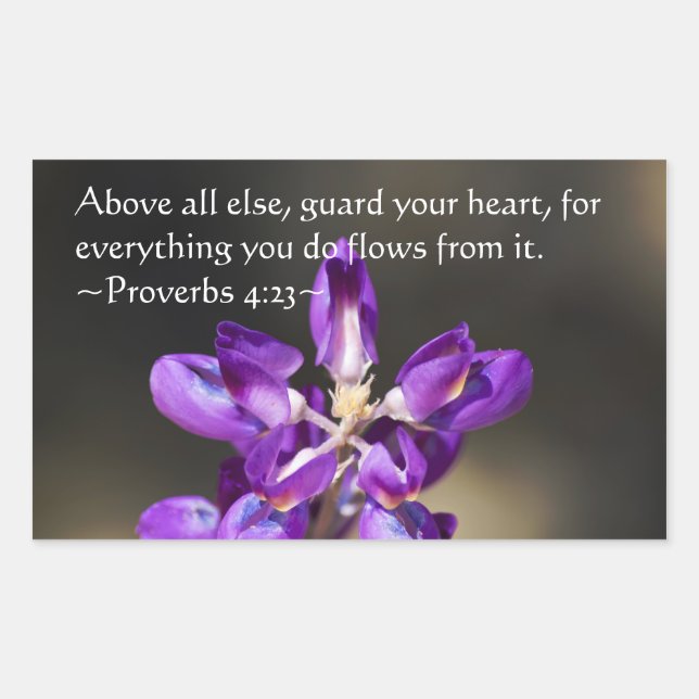 Proverbs 4:23 rectangular sticker (Front)