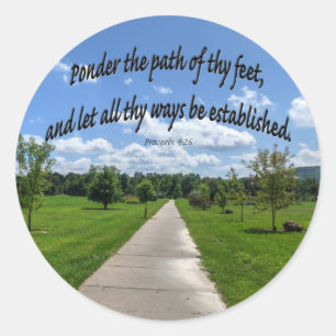 Proverbs 4:26 classic round sticker