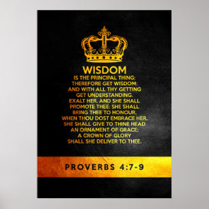 Proverbs 4:7-9 Bible Verse Poster