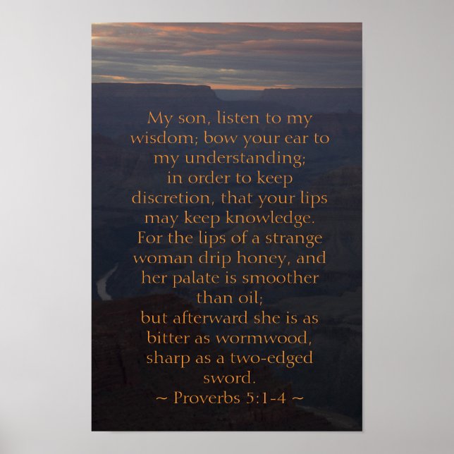 Proverbs 5:1-4 Poster (Front)