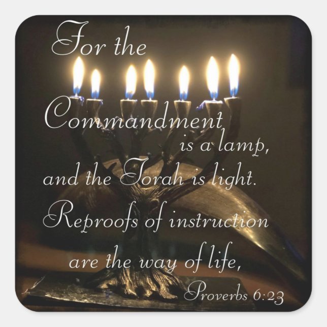 Proverbs 6:23 square sticker (Front)