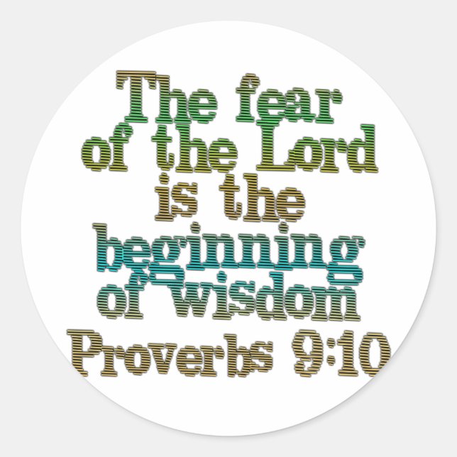 Proverbs 9:10 classic round sticker (Front)