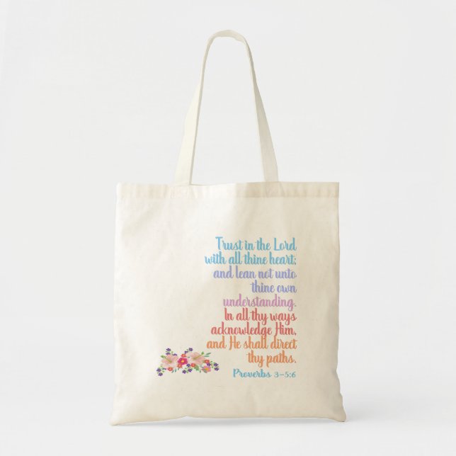 Proverbs Bible Verse Tote Bag (Front)