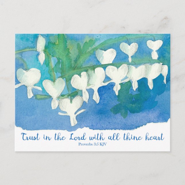 Proverbs Religious Encouragement Trust Flowers Postcard (Front)