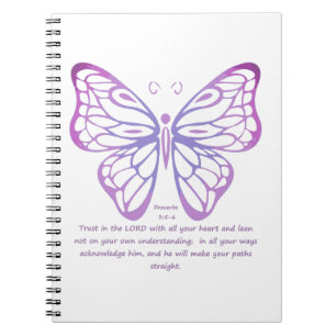 Proverbs Scripture Inspiration Butterfly art Notebook
