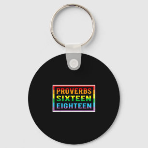 Proverbs sixteen eighteen bible verse typography key ring