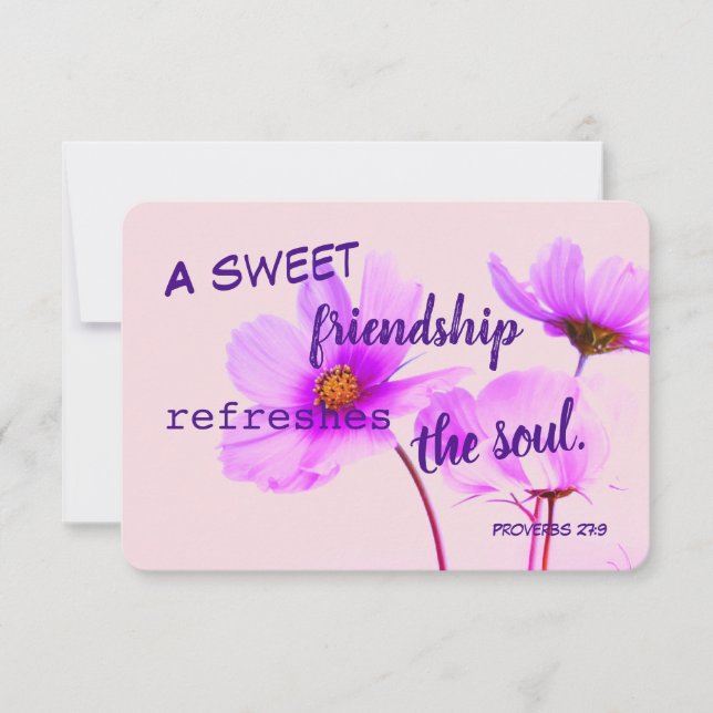 Proverbs Sweet Friendship Lavender Note Card (Front)