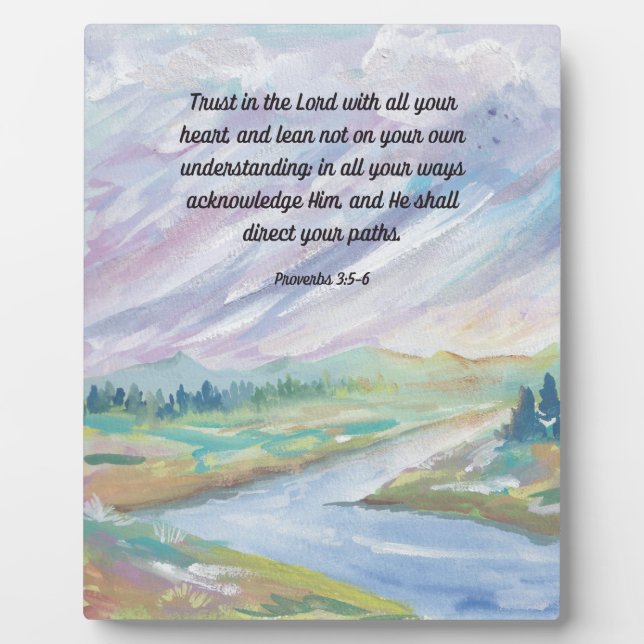 Proverbs Trust in the Lord Bible Verse Sign 8x10 Plaque (Front)