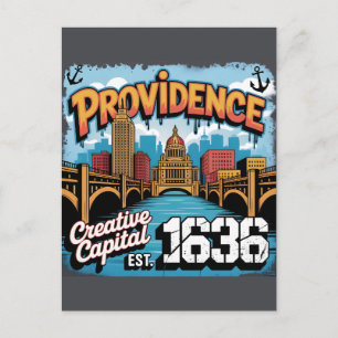 Providence Graffiti Mural  Street Art Design Holiday Postcard