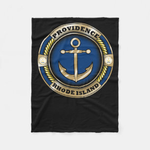 Providence Rhode Island Anchor Emblem Sticker Fleece Blanket