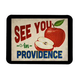 Providence Rhode Island Apple - Vintage Travel Magnet