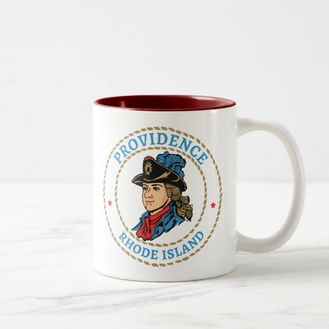 Providence Rhode Island Colonial Two-Tone Coffee Mug (Right)
