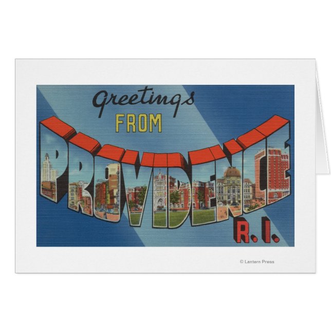 Providence, Rhode Island - Large Letter Scenes (Front Horizontal)