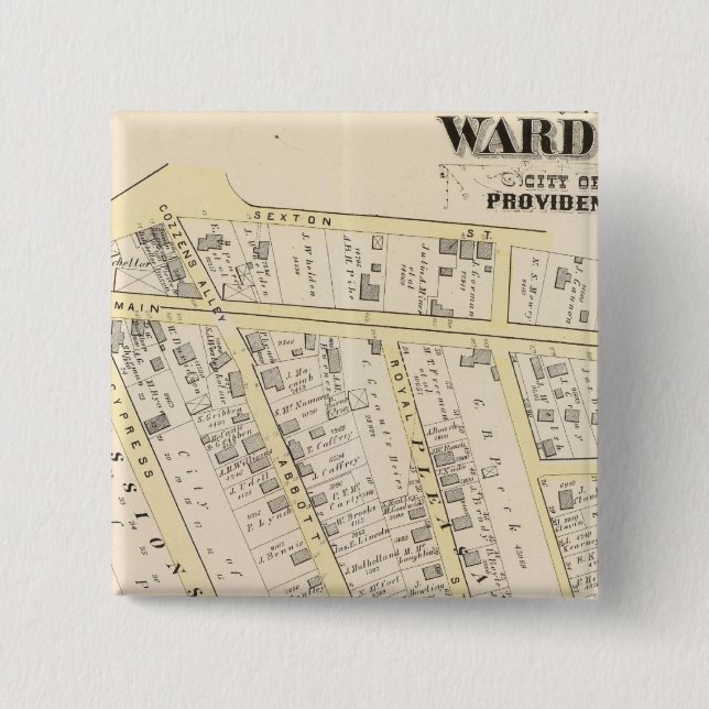 Providence Rhode Island Map 2 15 Cm Square Badge (Front)