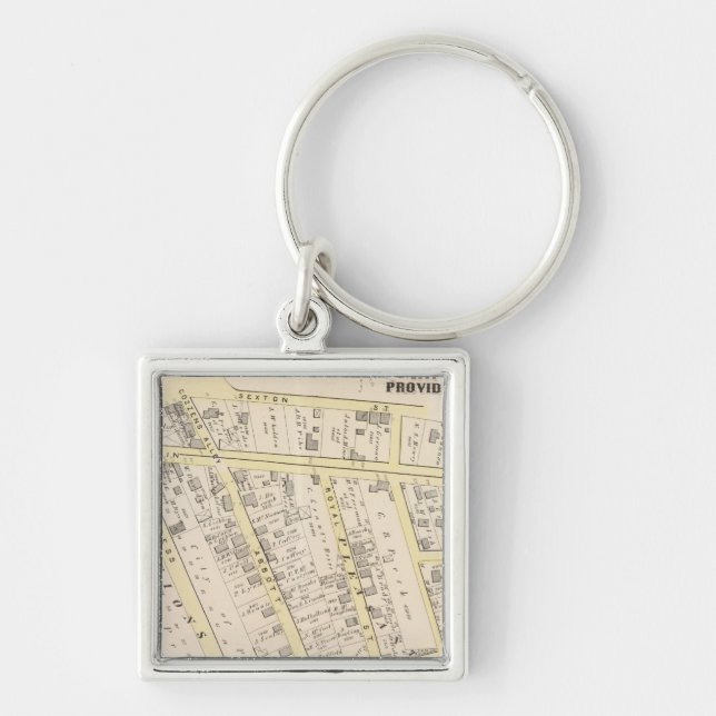 Providence Rhode Island Map 2 Key Ring (Front)