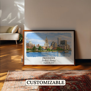 Providence Rhode Island Poster, Watercolor, Custom Poster