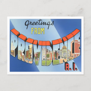 Providence, Rhode Island Vintage Big Letters Postcard