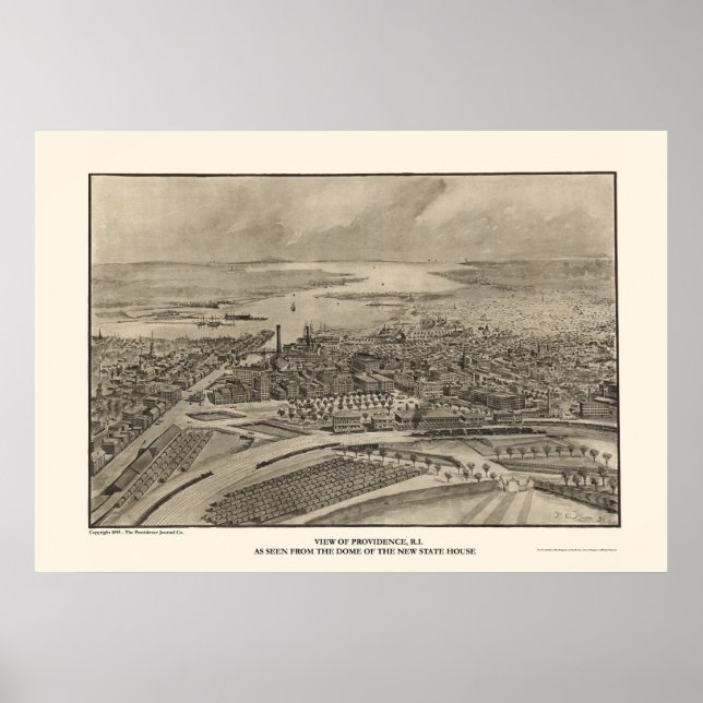 Providence, RI Panoramic Map - 1896 Poster (Front)