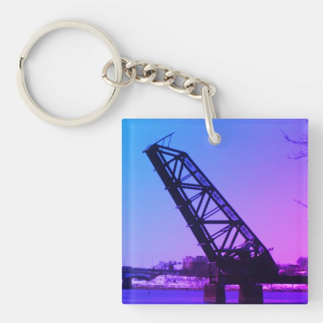 Providence, RI 'Stuck-Up Bridge' Key Ring (Front)